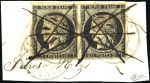 1849 20c noir, Sélection de 27 timbres avec oblité