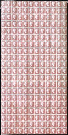 Stamp of Great Britain » 1854-70 Perforated Line Engraved 1858-79 1d Red pl.100 complete sheet of 240 withou
