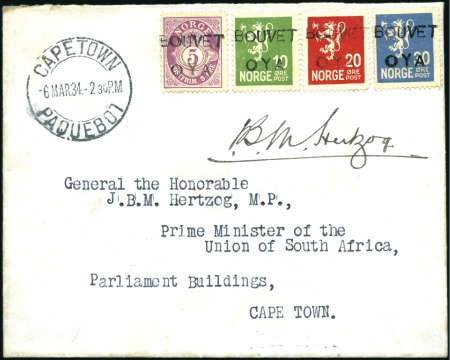 Stamp of Unknown 1934 (Mar 6) Envelope with Bouvetoya overprinted 5