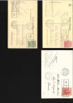 3 postcards with Olympic machinecancels as departu