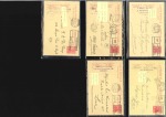 1920 Antwerp. Five 10c stationery cards with Olympic machine cancels (three used during Games)