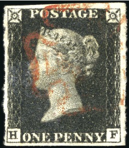 Stamp of Great Britain » 1840 1d Black and 1d Red plates 1a to 11 1840 1d Black pl.5 HF with fine to large margins, 