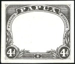 1910-11 Lakatoi large "PAPUA" 4d black imperf. pla