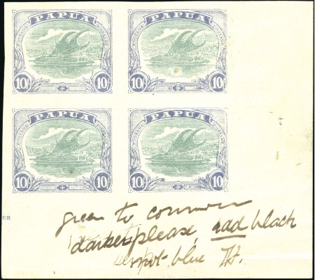 1916-32 Lakatoi (bi-colour issue) 10s imperf. plat