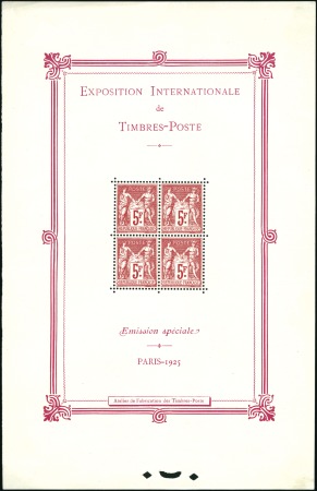 1925 Exposition philatélique internationale, Bloc-