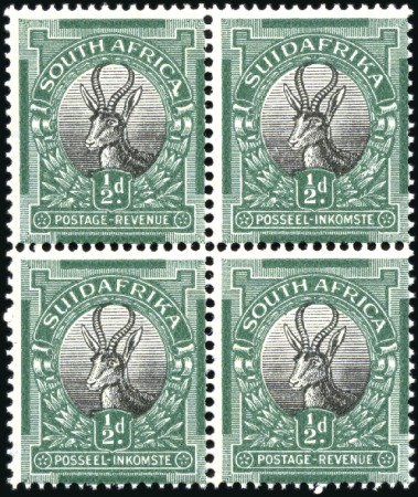 1930-44 1/2d Black & Green mint nh block of four w