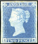 1841 2d Blue IE unused with fine to good margins, 