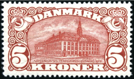 Stamp of Denmark 1912 5k GPO mint nh, very fine (FACIT SEK10'000), 