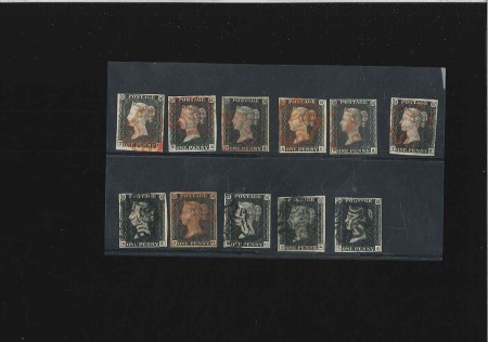 Stamp of Great Britain » 1840 1d Black and 1d Red plates 1a to 11 1840 1d Black plates 1a-10; pl.1b SB with small co