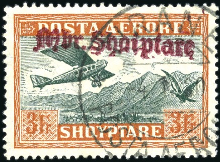 1929 Airmail "Mbr. Shqiptare" set of 7 used, with 