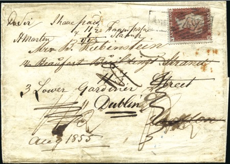 1849-56 Correspondence to Dublin, Ireland of 23 co