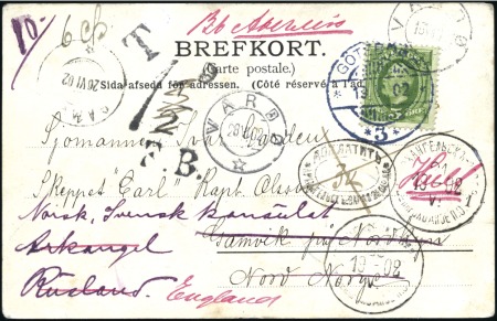 1902 Postcard from Gothenburg to the Captain of sh