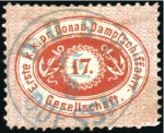 1866-70 D.D.S.G. 10k green and 17k red showing ova