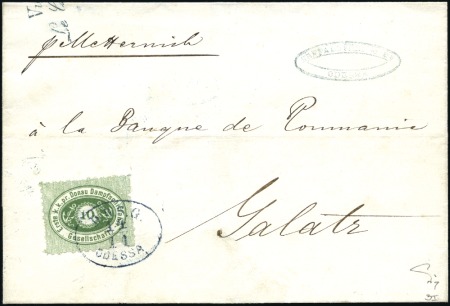 Stamp of Russia » Ship Mail » Ship Mail in the Black Sea 1868 Wrapper from Odessa to Galatz endorsed per S.
