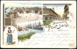1899 Souvenir postcard of Port Said sent to Japan 