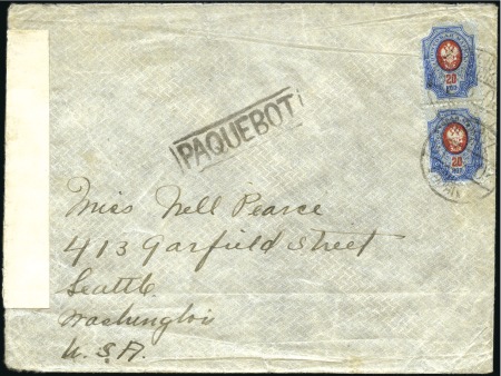 1918 Envelope to the USA posted on board ship with