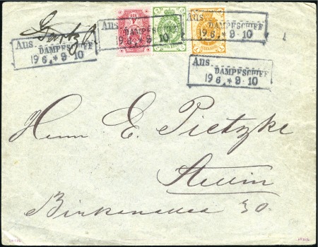 1897 Envelope to Germany with Finnish 1k, 2k and 4