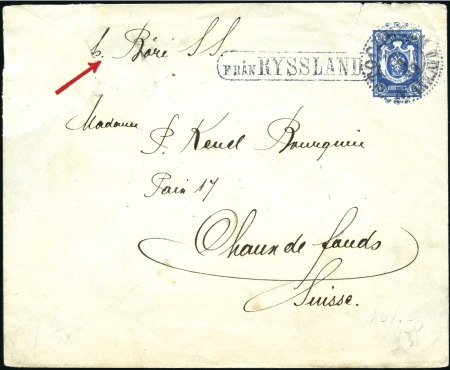 Stamp of Russia » Ship Mail » Ship Mail in the Baltic Sea 1899 14k Russian/Finnish postal stationery envelop