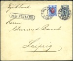Stamp of Russia » Ship Mail » Ship Mail in the Baltic Sea 1901 Pair of covers with "FRAN FINLAND" (from Finl