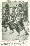 1904 Postcard depciting drummer boys sent from Raf
