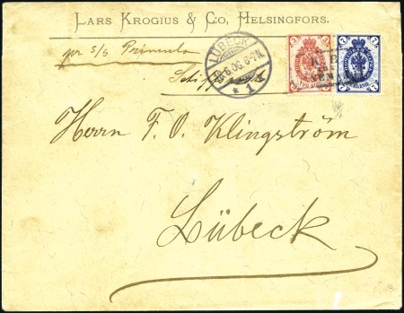 1906 Commercial envelope from Helsinki, endorsed "