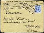 Stamp of Russia » Ship Mail » Ship Mail in the Baltic Sea 1914 Commercial envelope from Riga to Sweden with 