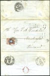 1873-85, Trio of covers with dateless circular "S'