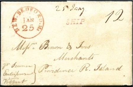 Stamp of Russia » Ship Mail » Ship Mail to and from America 1812 (Jul 7) Folded letter from Kronstadt to Provi