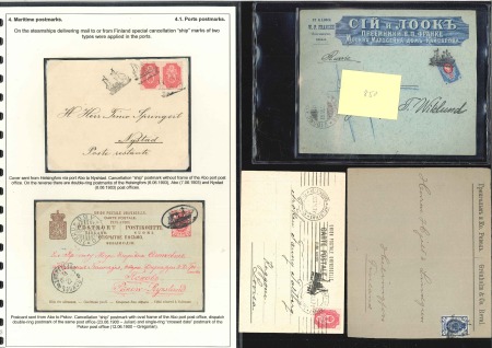 Stamp of Russia » Ship Mail » Ship Mail in the Gulf of Finland 1892-1909, Group of 4 covers + 1 front with a rang