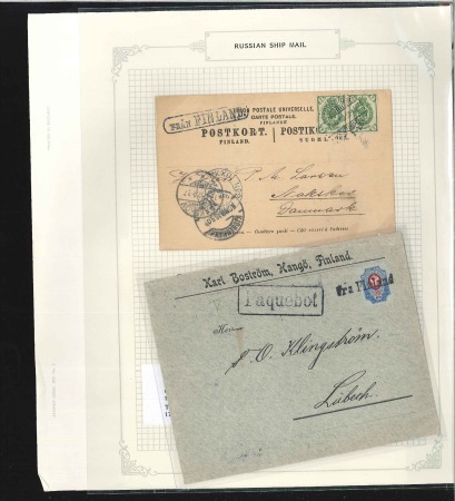 Stamp of Russia » Ship Mail » Ship Mail in the Gulf of Finland 1902-12, Group of 5 covers/cards franked Russian o