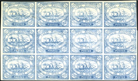 Stamp of Egypt » Egypt Suez-Canal Company 1868 Suez Canal Company 20c blue in block of 12, m
