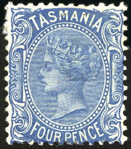 1870-71 4d Blue mint large part og, small paper re