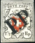 Orts-Post mit Kreuzeinfassung, Type 22, zentrisch 