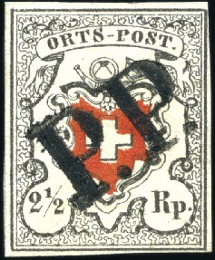 Stamp of Switzerland / Schweiz » Orts-Post und Poste Locale Orts-Post mit Kreuzeinfassung, Type 22, zentrisch 