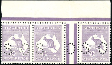 Stamp of Australia » Commonwealth of Australia 1916-28 Official Roo 9d violet die IIB interpannea