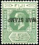 1915-19 War Stamp 1/2d and 1d with inverted overpr