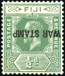 1915-19 War Stamp 1/2d and 1d with inverted overpr