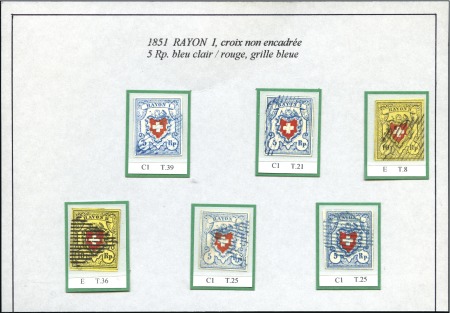 Sechs Rayonmarken, davon vier Rayon I Stein C2 und