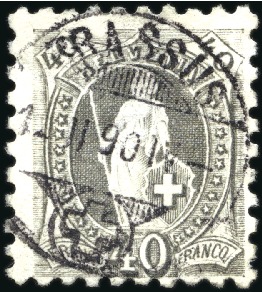 1888 40C grau, gez. 9 1/2, sauber und zentrisch ge