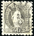 1888 40C grau, gez. 9 1/2, sauber und zentrisch ge