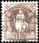 1900-03 1Fr. lila, gezähnt 11 1/2:12, zentrisch ge
