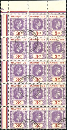 1938-49 3c Reddish lilac and red in marginal block