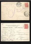 1912 Viewcards used internally, both franked 3k an