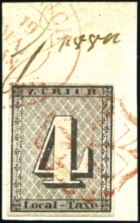 Stamp of Switzerland / Schweiz » Kantonalmarken » Zürich 4Rp (Type III), senkrechte Untergrundlinien, entwe