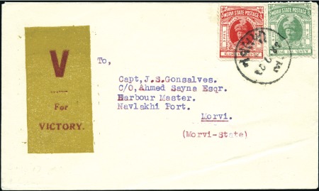 ca.1945 "V for Victory" cover with 1935-48 3p and 