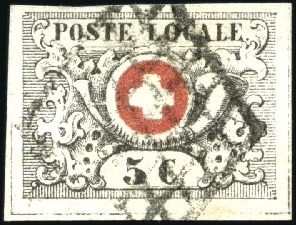 Stamp of Switzerland / Schweiz » "Waadt", "Neuenburg", "Winterthur" Waadt 5C mit Genfer Raute entwertet, in frischen F