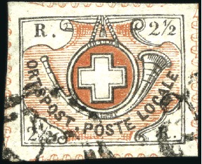 Stamp of Switzerland / Schweiz » "Waadt", "Neuenburg", "Winterthur" Winterthur mit schwarzer Zürcher Rosette entwertet