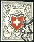 Orts-Post mit Kreuzeinfassung, Type 7, mit schwarz