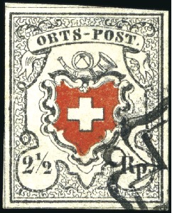 Stamp of Switzerland / Schweiz » Orts-Post und Poste Locale Orts-Post mit Kreuzeinfassung, Type 7, mit schwarz