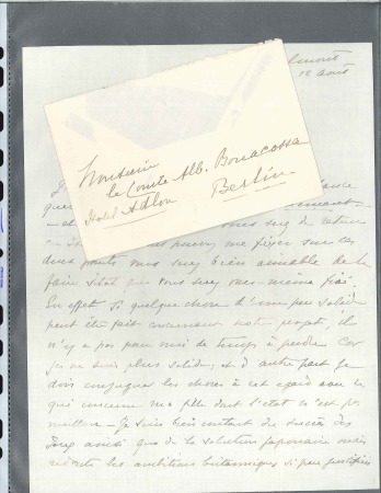 Pierre de Coubertin handwritten letter signed "P. 